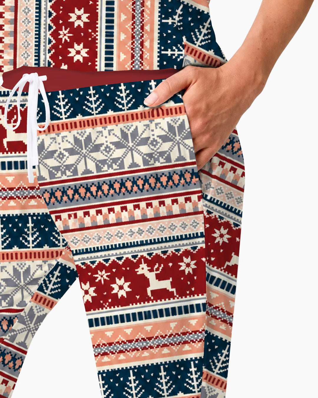 Scandinavian Reindeer Winter Knit Bamboo Women Pajama Set