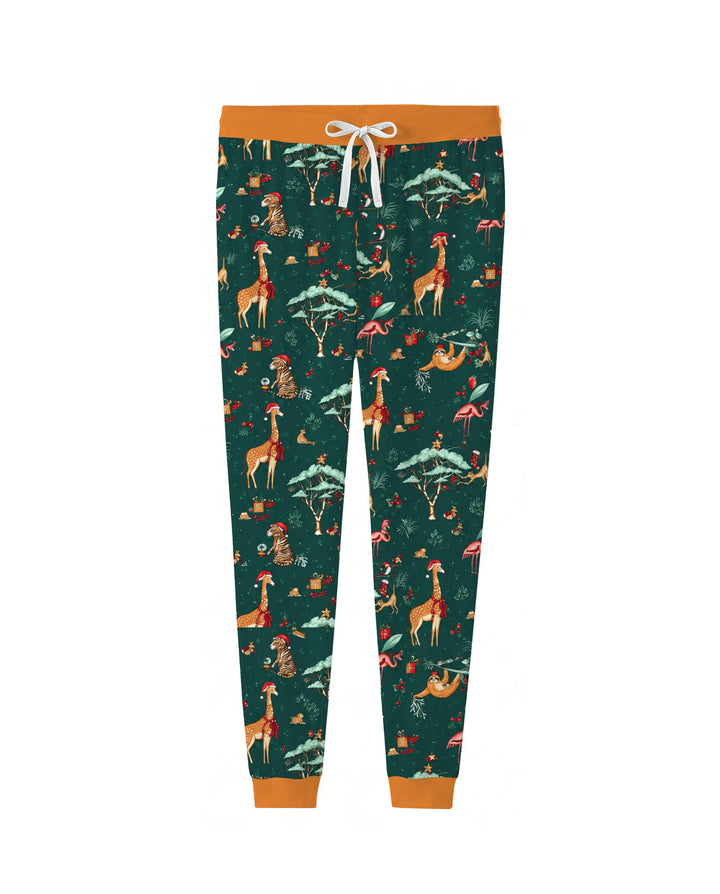 Whimsical Christmas Safari Animals Bamboo Women Pajama Set