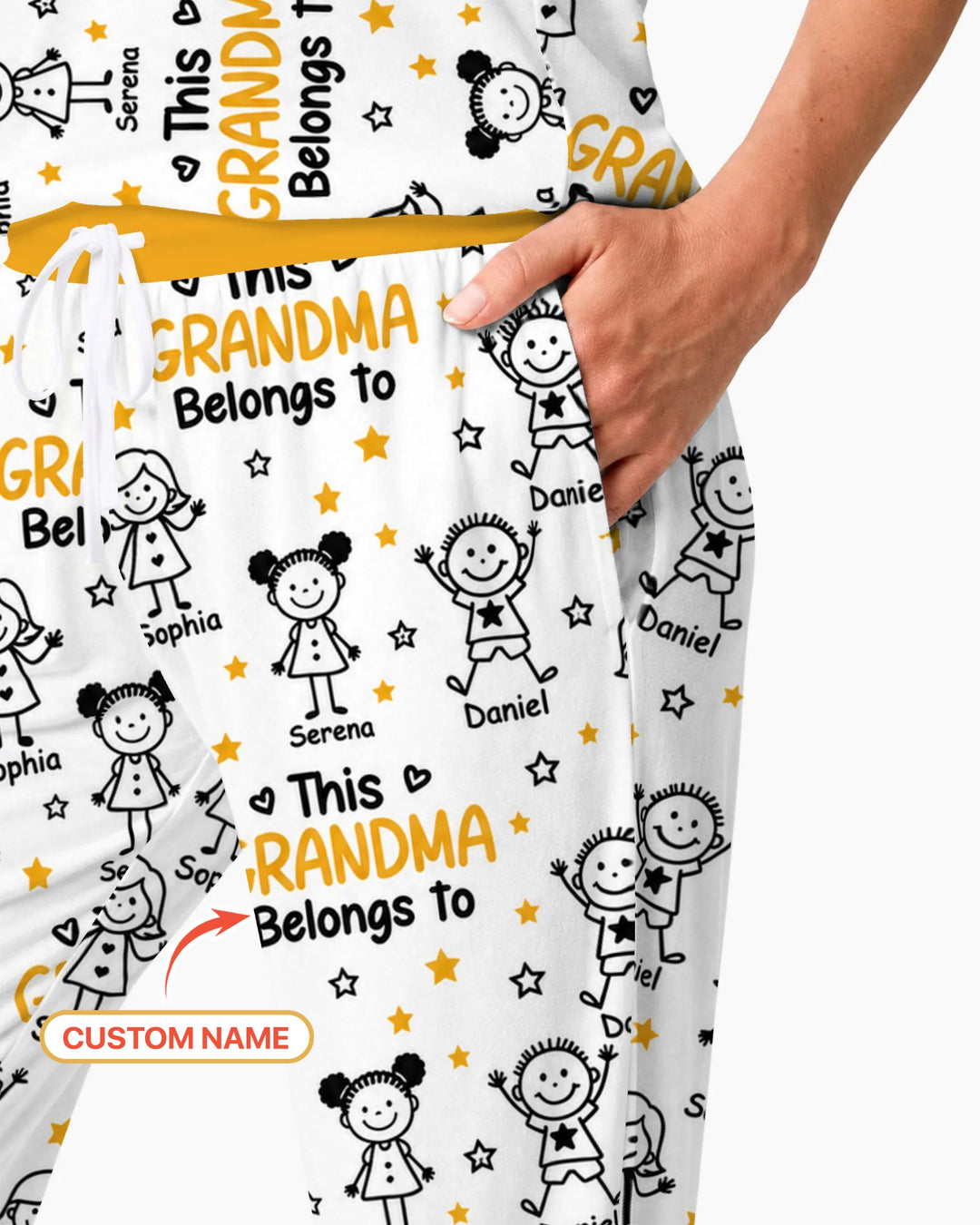 Custom Name This Grandma Belongs To Grandkids Bamboo Women Pajama Set