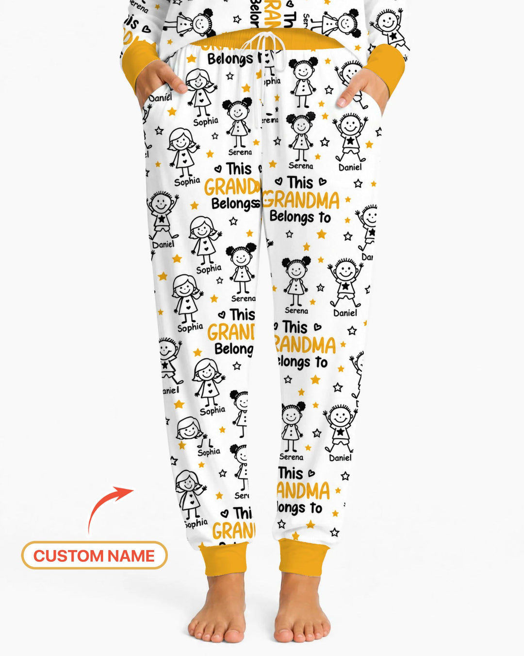 Custom Name This Grandma Belongs To Grandkids Bamboo Women Pajama Set