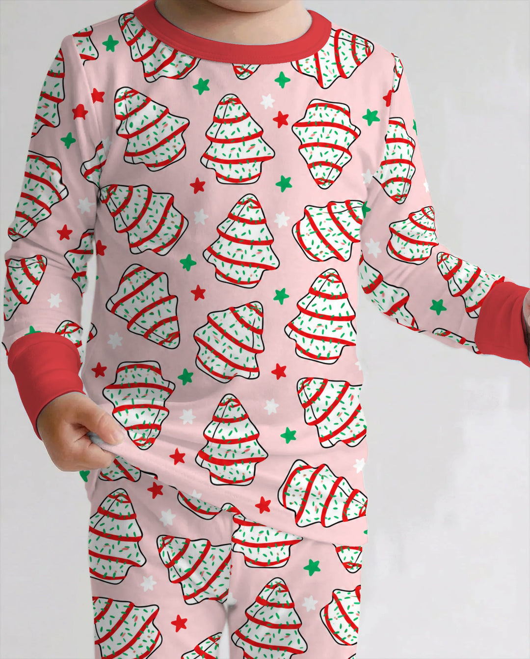 Retro Christmas Tree Sugar Cookies Bamboo Two Piece Long Sleeve Pajama Set