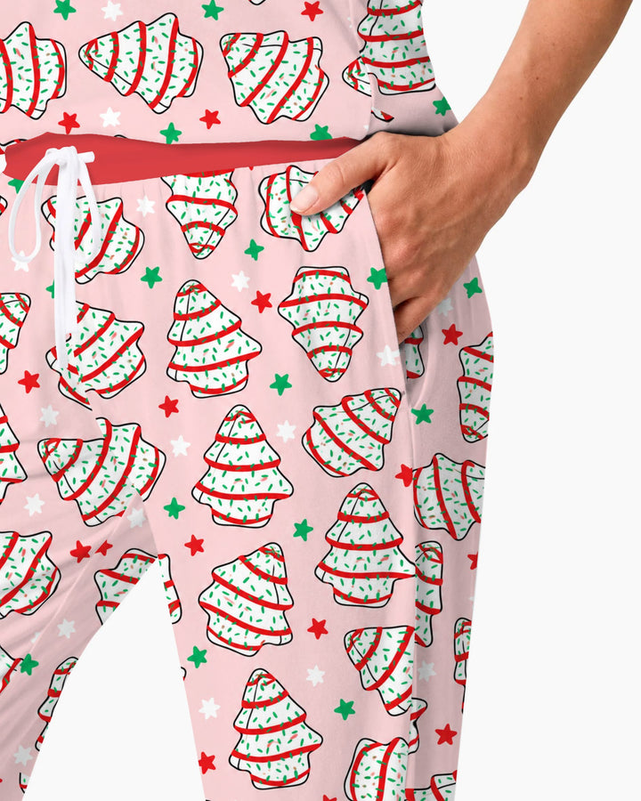 Retro Christmas Tree Sugar Cookies Bamboo Women Pajama Set