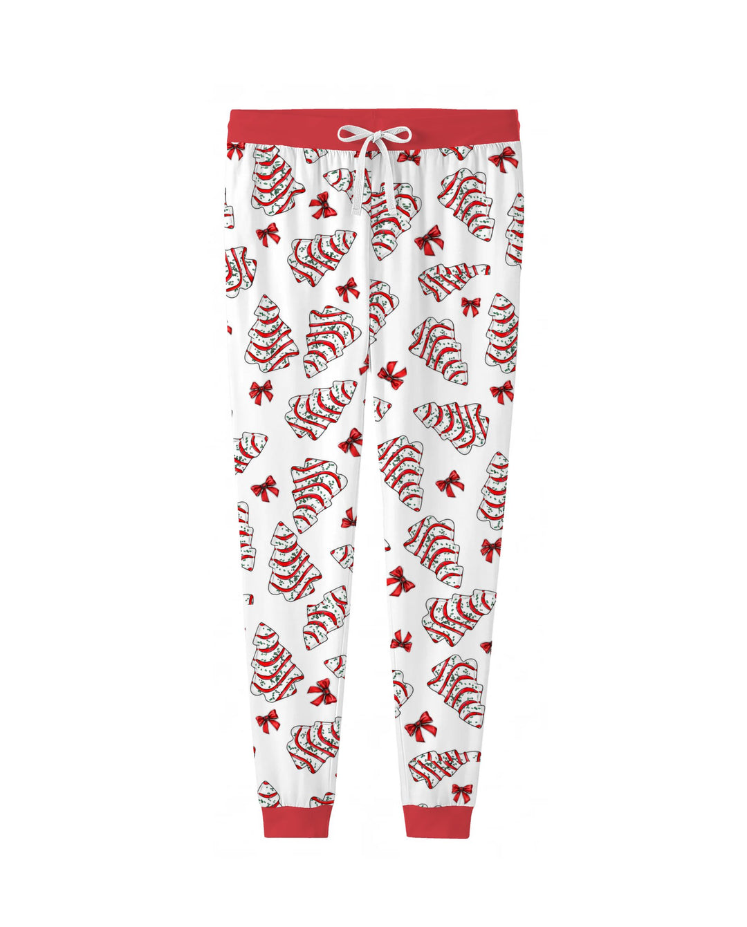 Christmas Tree Sugar Cookies with Red Bows Bamboo Women Pajama Set