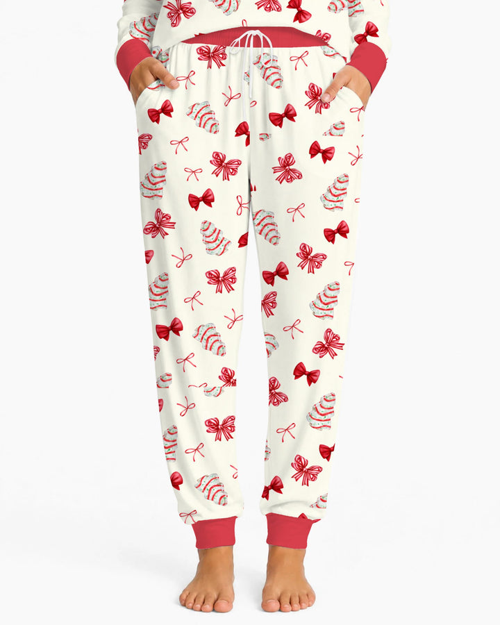 Christmas Sugar Cookies and Ribbon Bows Bamboo Women Pajama Set