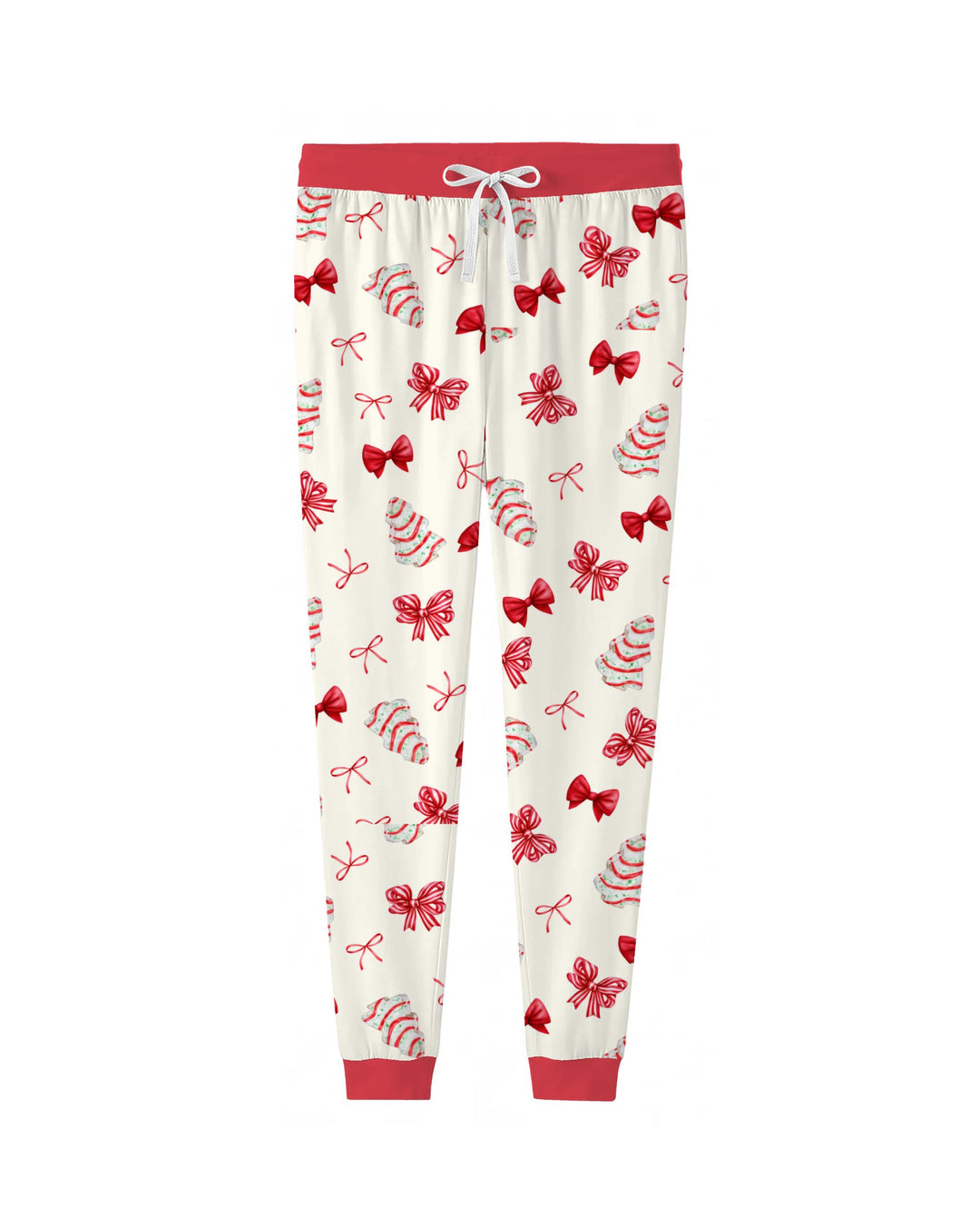 Christmas Sugar Cookies and Ribbon Bows Bamboo Women Pajama Set