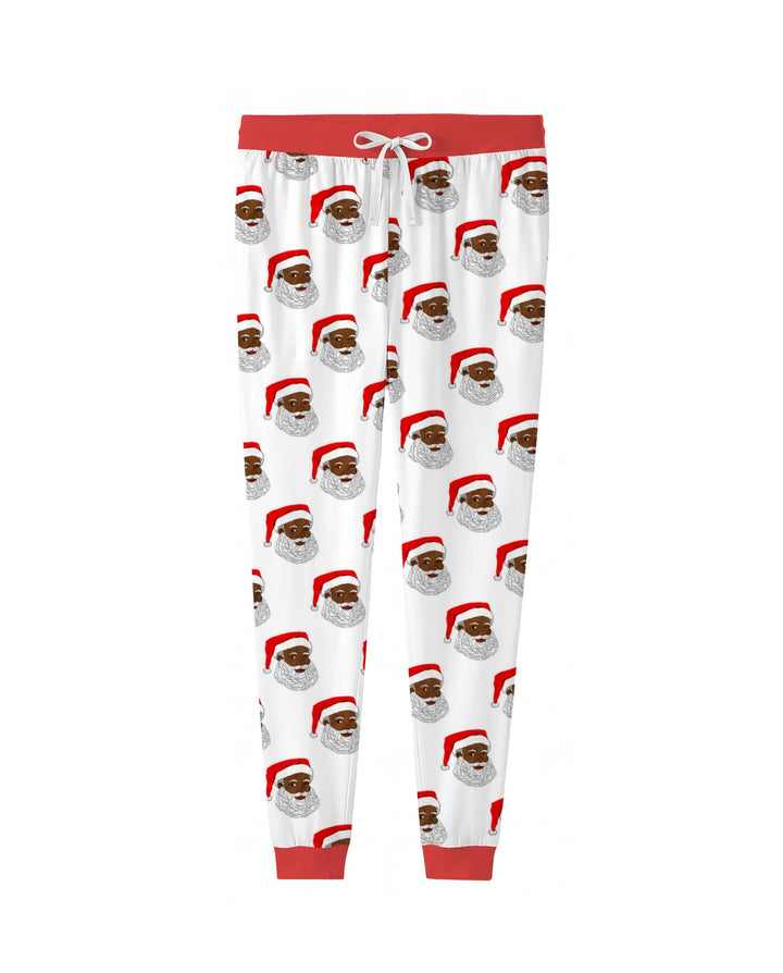 Black Santa Claus Christmas Bamboo Women Pajama Set