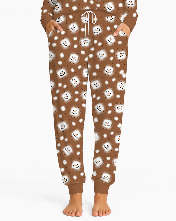 Hot Cocoa Marshmallow Snowman Bamboo Women Pajama Set