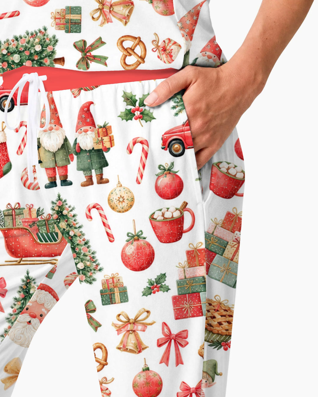 Vintage Christmas Santa and Holiday Icons Bamboo Women Pajama Set