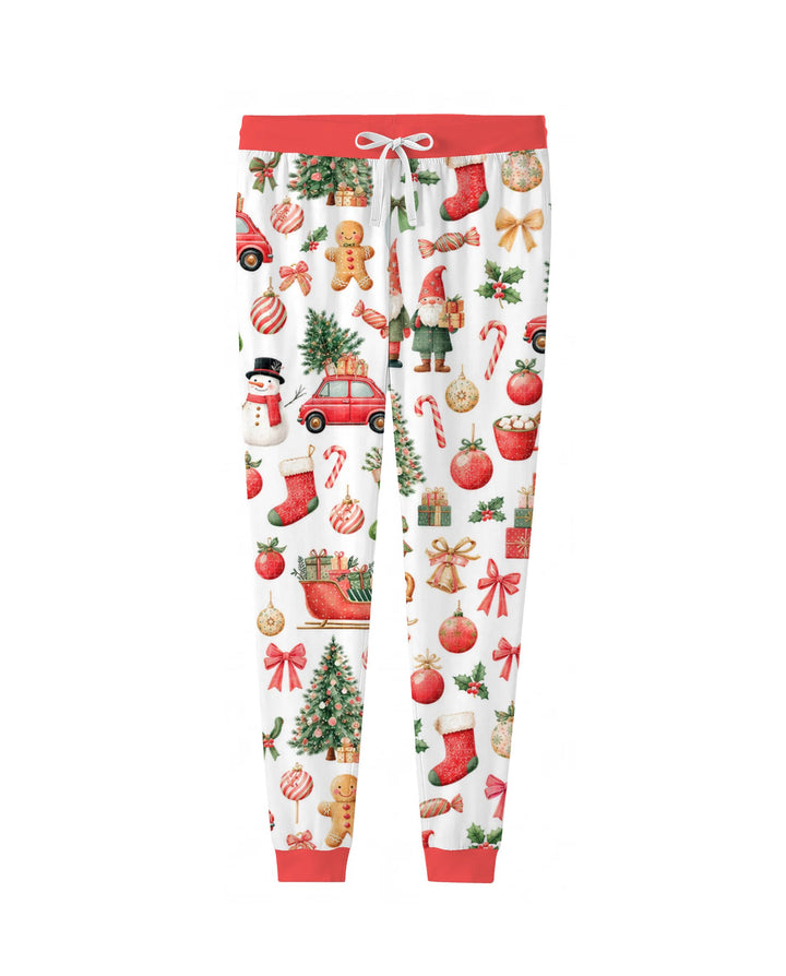 Vintage Christmas Santa and Holiday Icons Bamboo Women Pajama Set