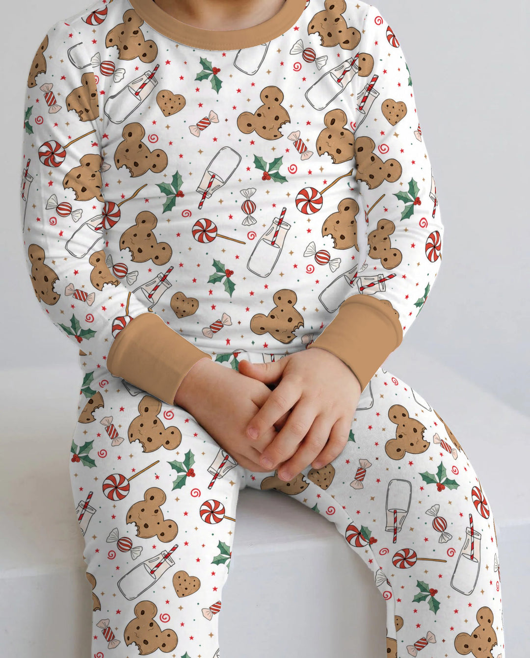 Mickey Gingerbread Christmas Treats Bamboo Two Piece Long Sleeve Pajama Set