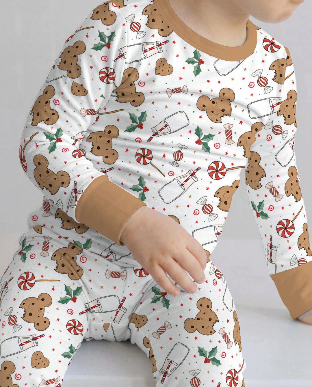 Mickey Gingerbread Christmas Treats Bamboo Two Piece Long Sleeve Pajama Set