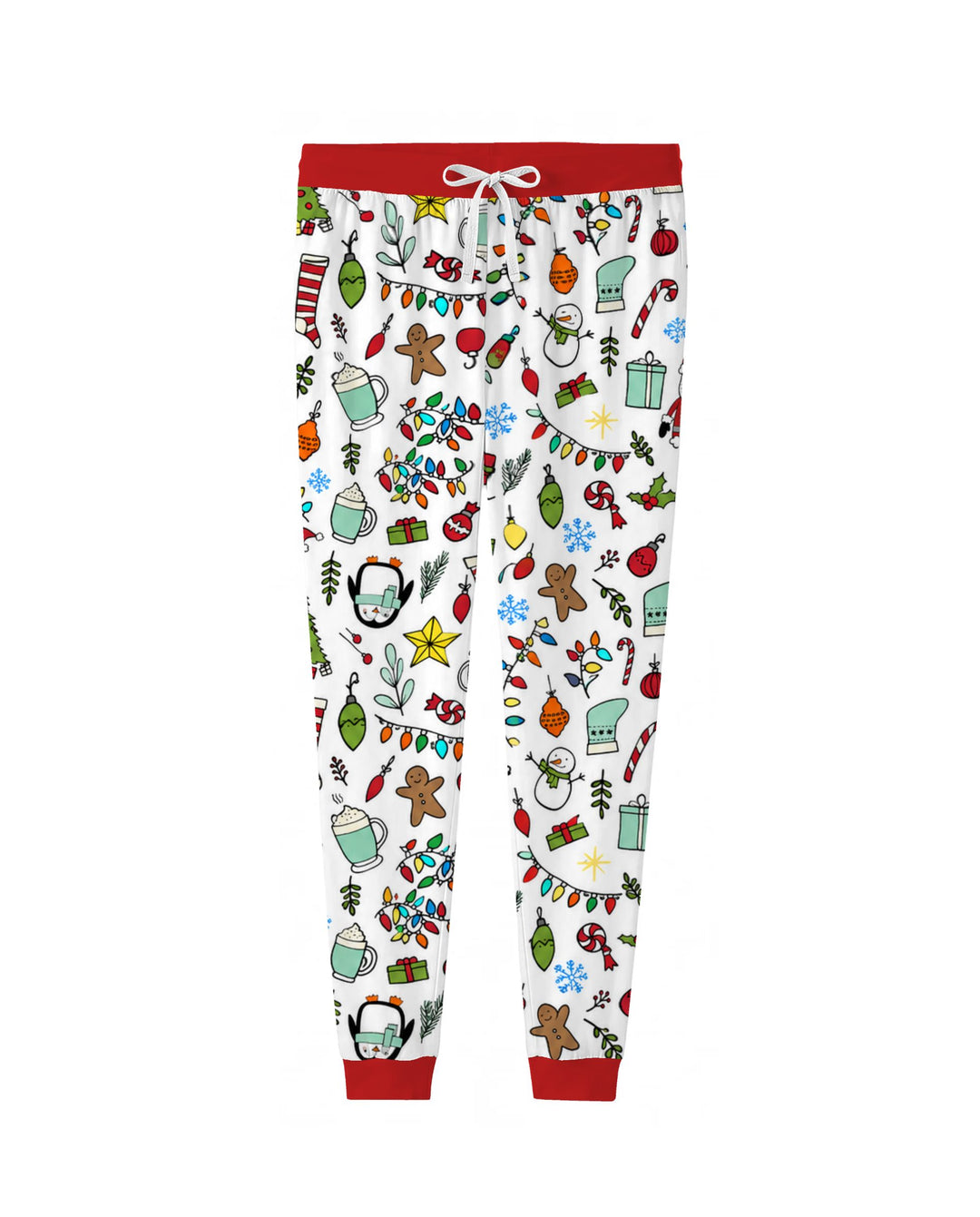 Colorful Christmas Holiday Doodle Toss Bamboo Women Pajama Set