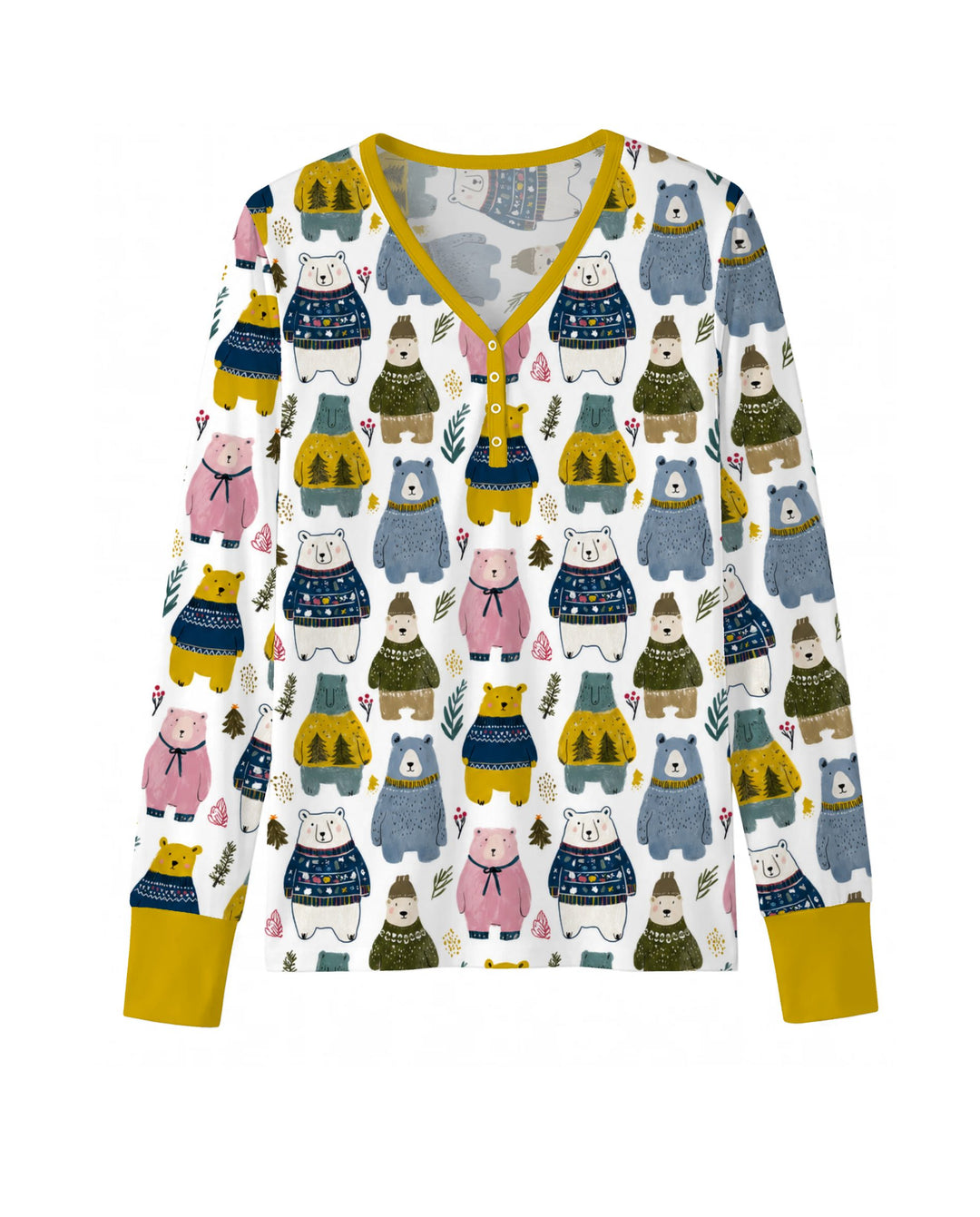 Cozy Christmas Sweater Bears Bamboo Women Pajama Set