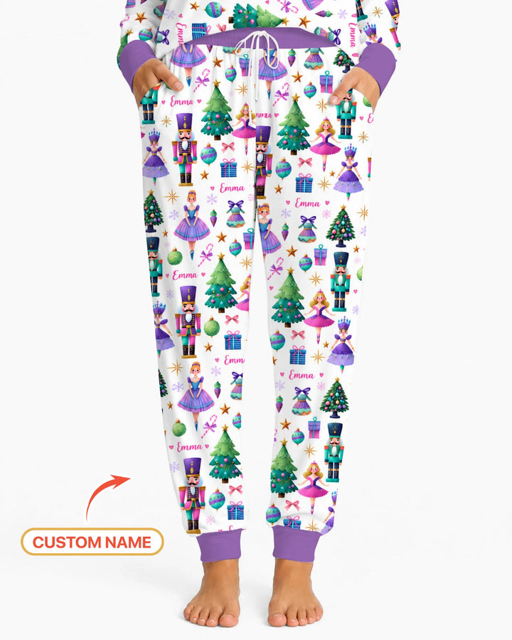 Custom Name Sugar Plum Nutcracker Christmas Bamboo Women Pajama Set