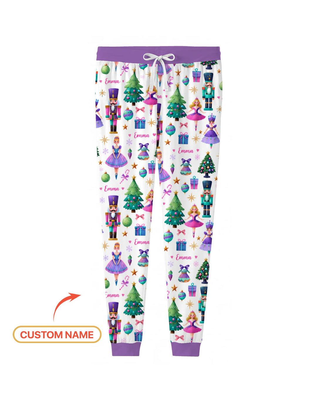 Custom Name Sugar Plum Nutcracker Christmas Bamboo Women Pajama Set