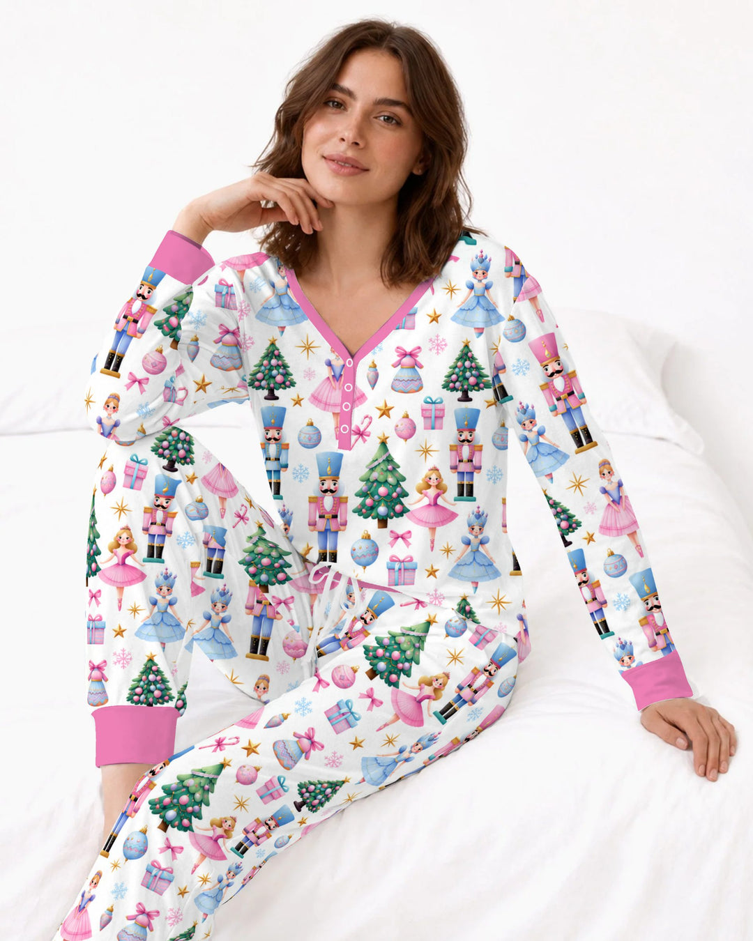 Pastel Sugar Plum Nutcracker Christmas Bamboo Women Pajama Set