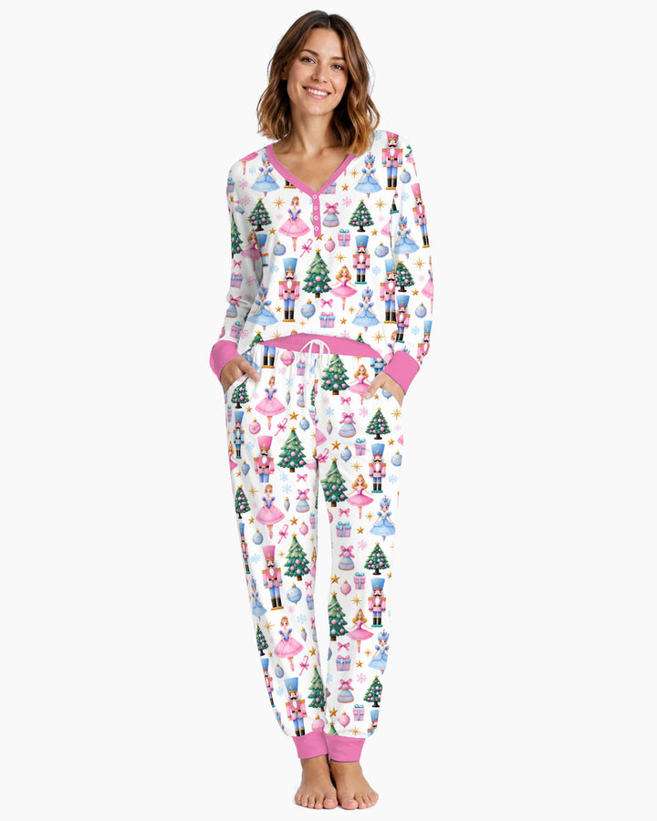 Pastel Sugar Plum Nutcracker Christmas Bamboo Women Pajama Set