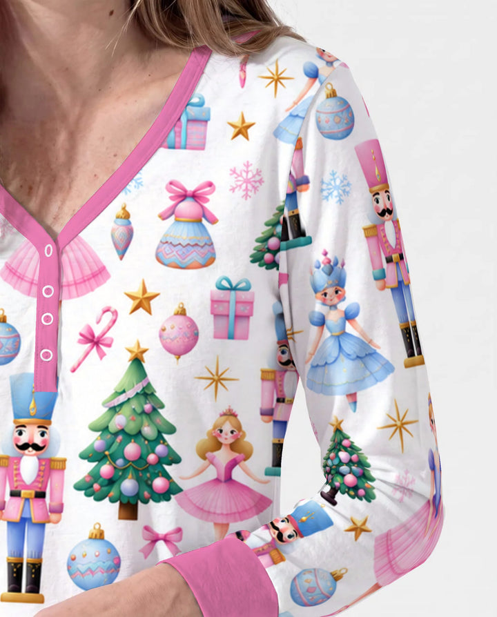 Pastel Sugar Plum Nutcracker Christmas Bamboo Women Pajama Set