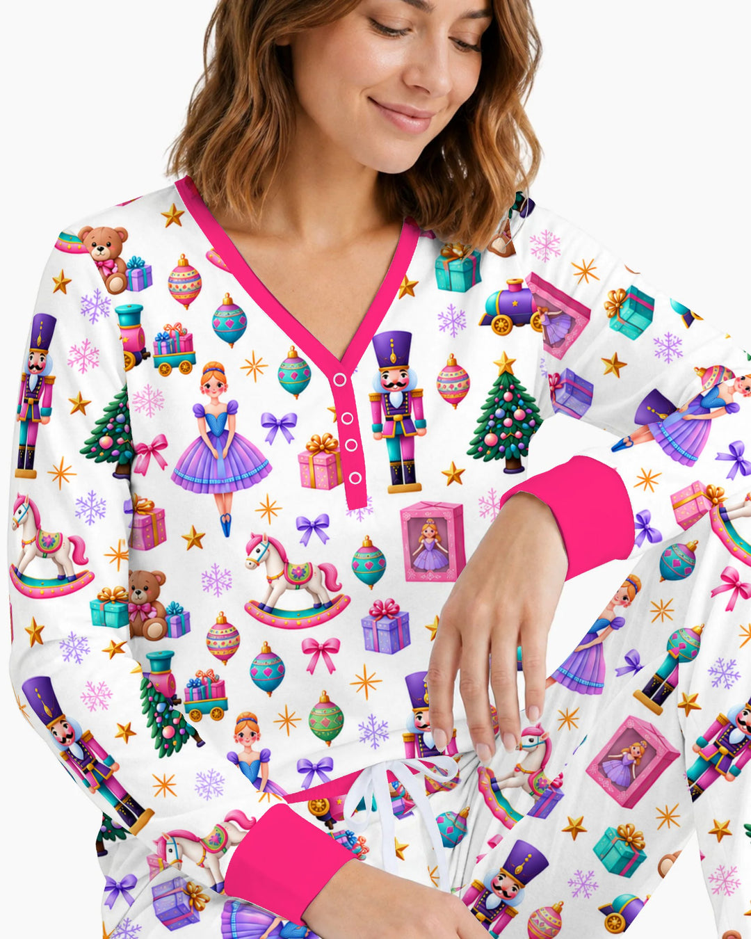 Sugar Plum Nutcracker Christmas Toy Parade Bamboo Women Pajama Set