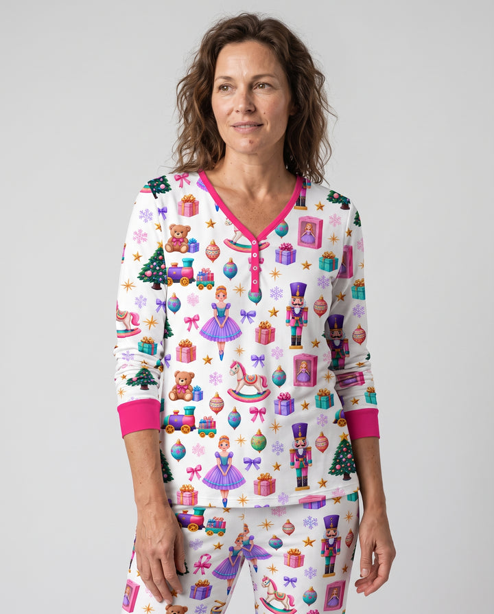 Sugar Plum Nutcracker Christmas Toy Parade Bamboo Women Pajama Set
