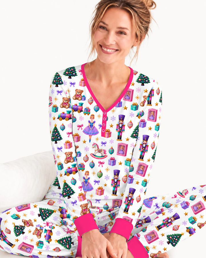 Sugar Plum Nutcracker Christmas Toy Parade Bamboo Women Pajama Set