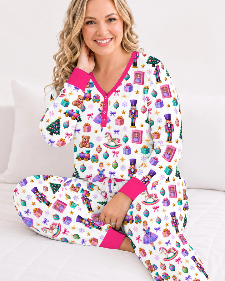 Sugar Plum Nutcracker Christmas Toy Parade Bamboo Women Pajama Set