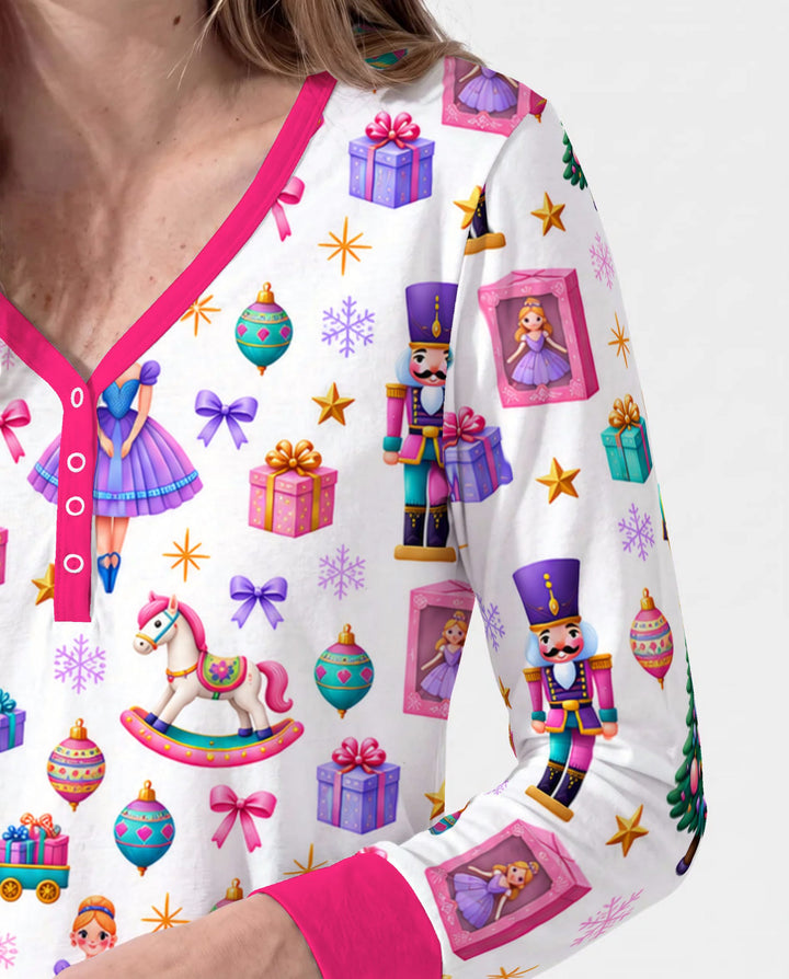 Sugar Plum Nutcracker Christmas Toy Parade Bamboo Women Pajama Set
