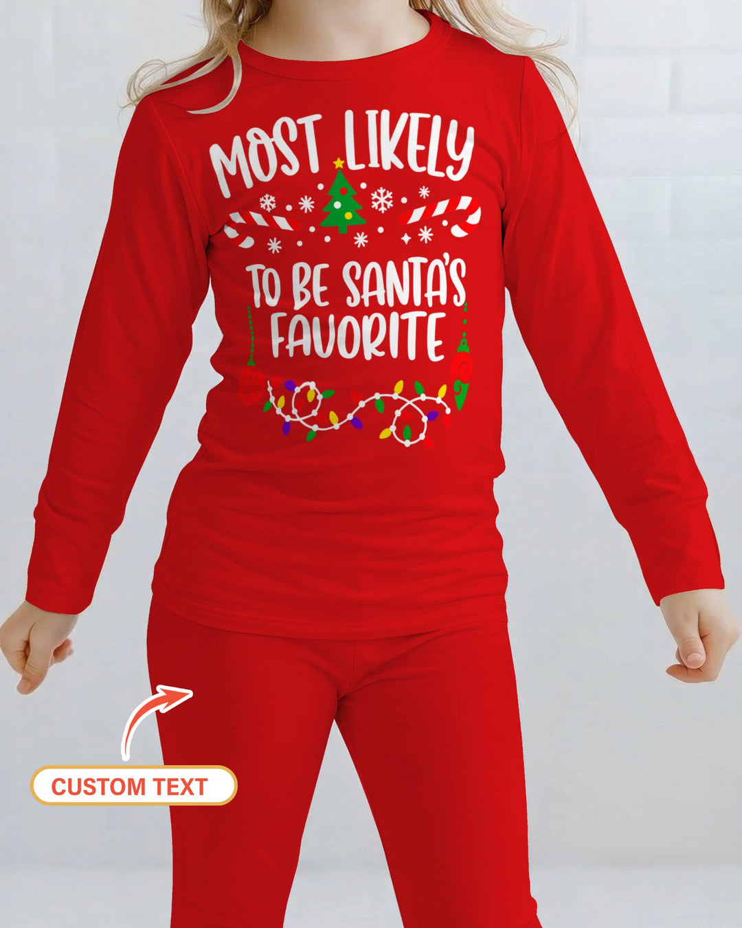Custom Quotes Most Likely Christmas Bamboo Two Piece Long Sleeve Pajama Set