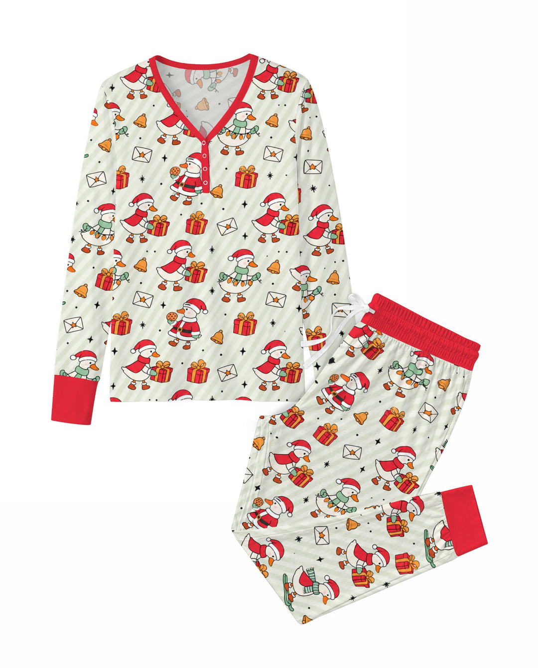 Cute Christmas Goose Holiday Bamboo Women Pajama Set