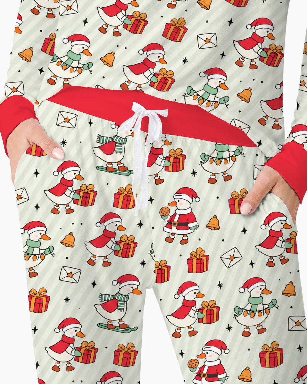 Cute Christmas Goose Holiday Bamboo Women Pajama Set