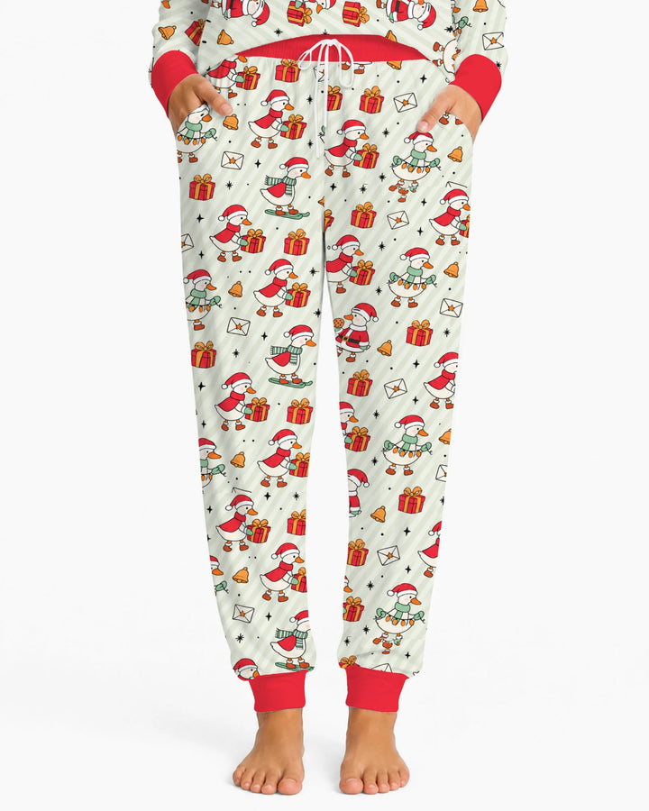 Cute Christmas Goose Holiday Bamboo Women Pajama Set