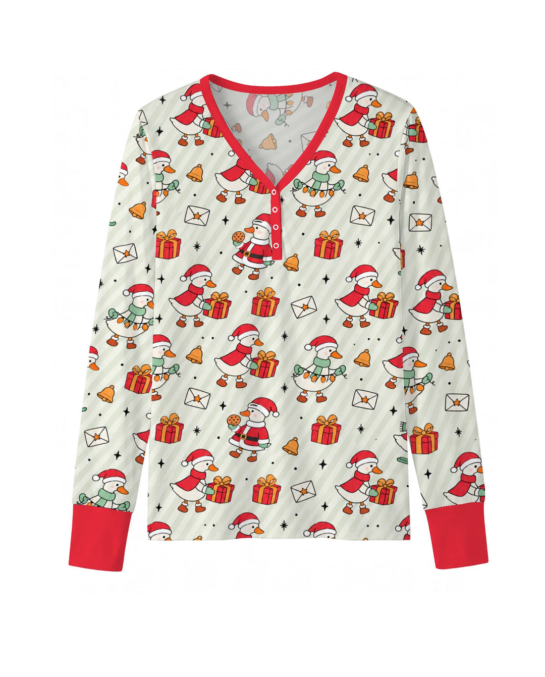 Cute Christmas Goose Holiday Bamboo Women Pajama Set