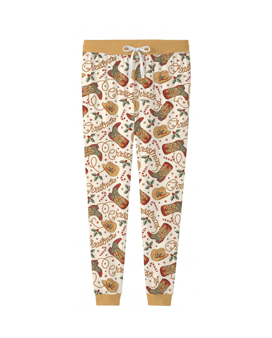 Western Cowboy Christmas Boots Bamboo Women Pajama Set