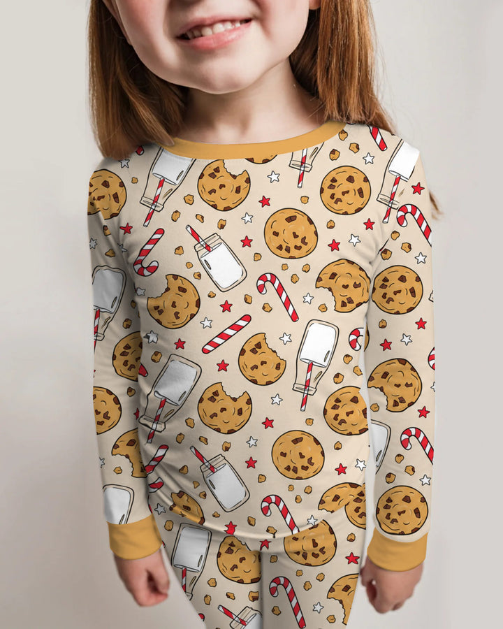 Christmas Cookies and Milk Bamboo Two Piece Long Sleeve Pajama Set