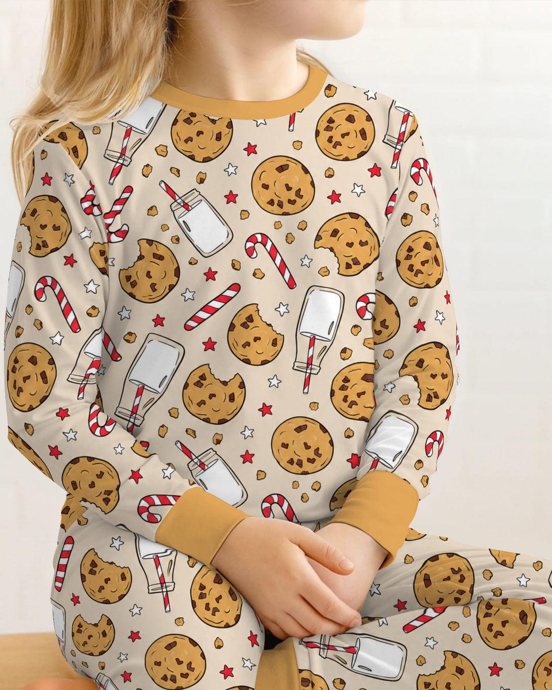 Christmas Cookies and Milk Bamboo Two Piece Long Sleeve Pajama Set