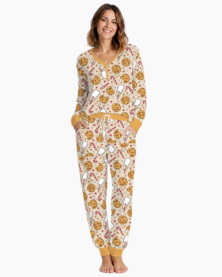 Christmas Cookies and Milk Bamboo Women Pajama Set