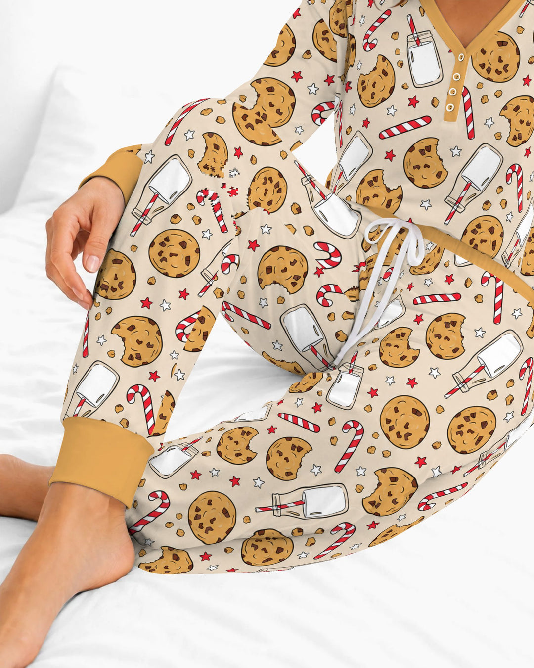Christmas Cookies and Milk Bamboo Women Pajama Set