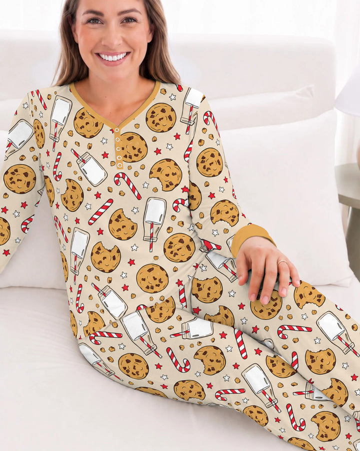 Christmas Cookies and Milk Bamboo Women Pajama Set