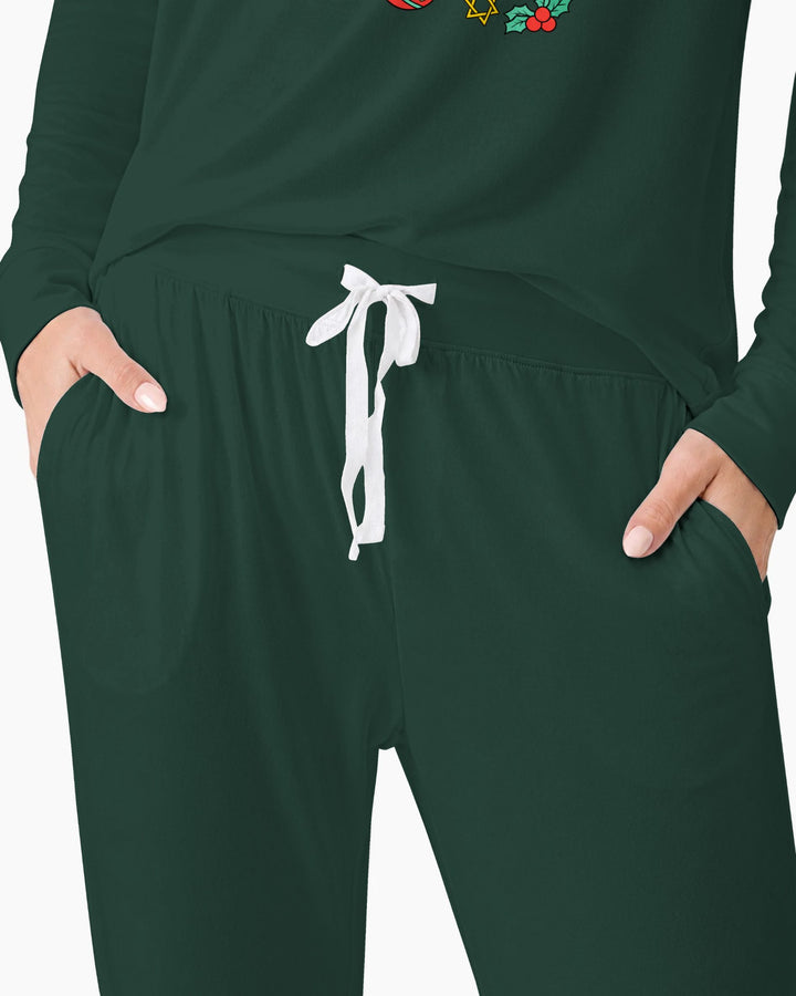 Chrismukkah Christmas Hanukkah Celebration Bamboo Women Pajama Set