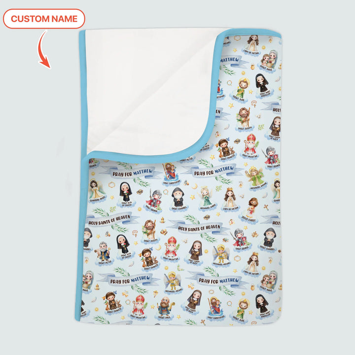 Holy Saints of Heaven Custom Name Bamboo Blanket