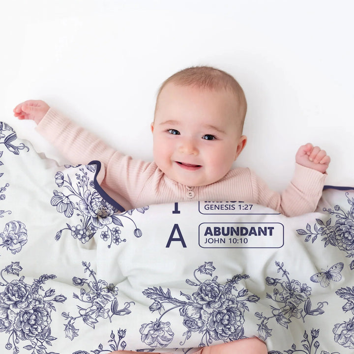 God Says I Am – Faith in Bloom Custom Name and Affirmations Bamboo Blanket