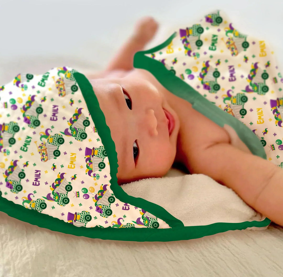 Mardi Gras Trucks Hooded Bamboo Towel Set