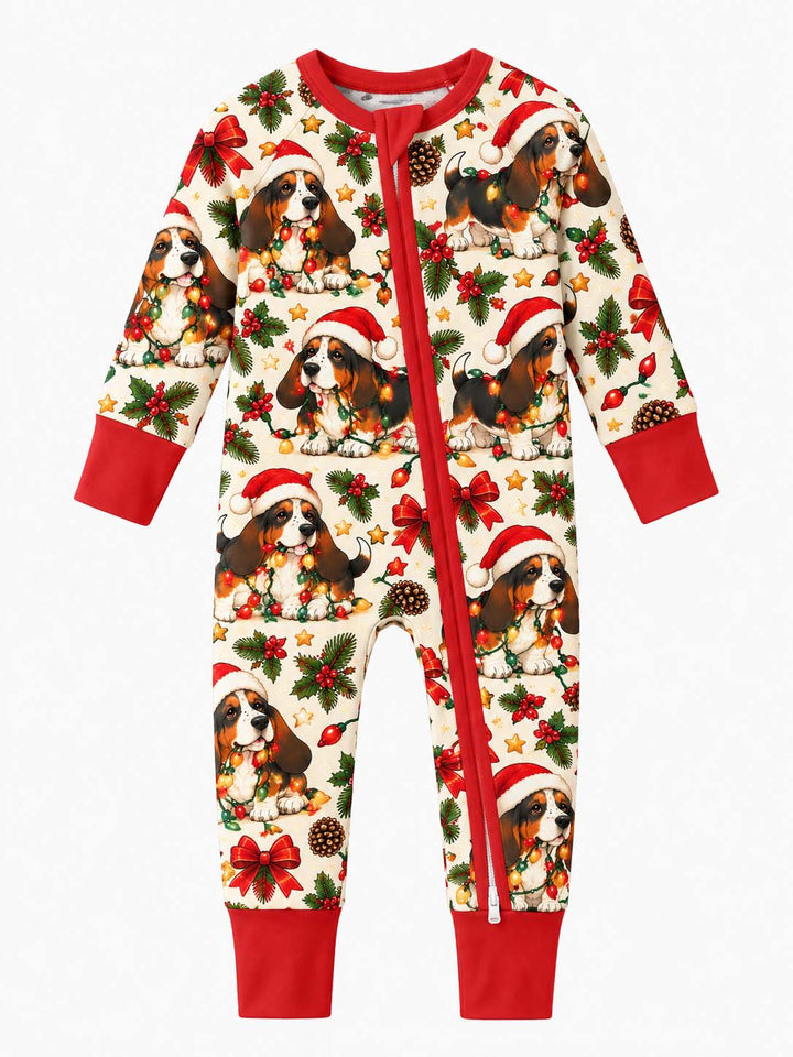 Basset Hound Christmas Lights Bamboo Convertible Zippy