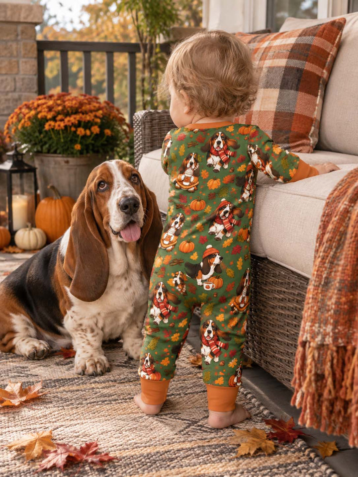 Basset Hound Pumpkin Spice Autumn Bamboo Convertible Zippy
