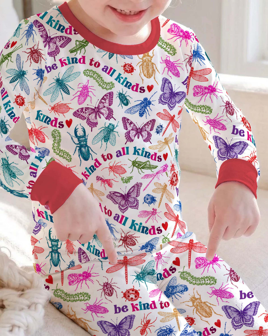 Be Kind to All Bug Kinds Bamboo Two Piece Long Sleeve Pajama Set