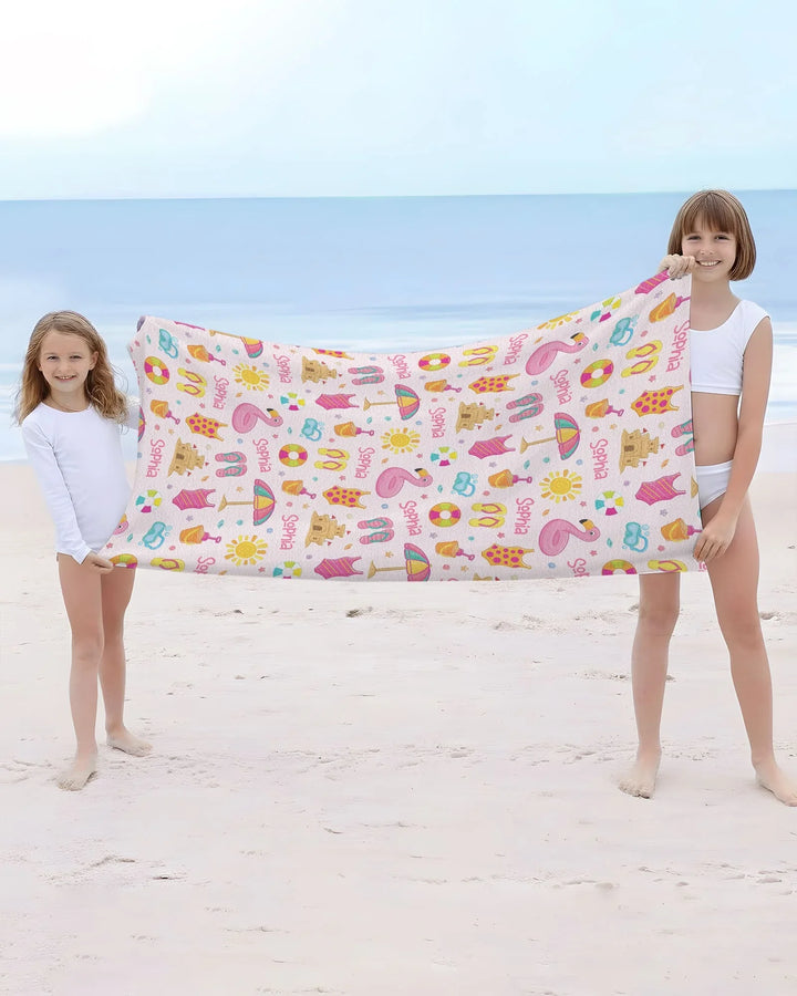Benutzerdefinierter Name Sommer macht Spaß Bambus-Strandtuch