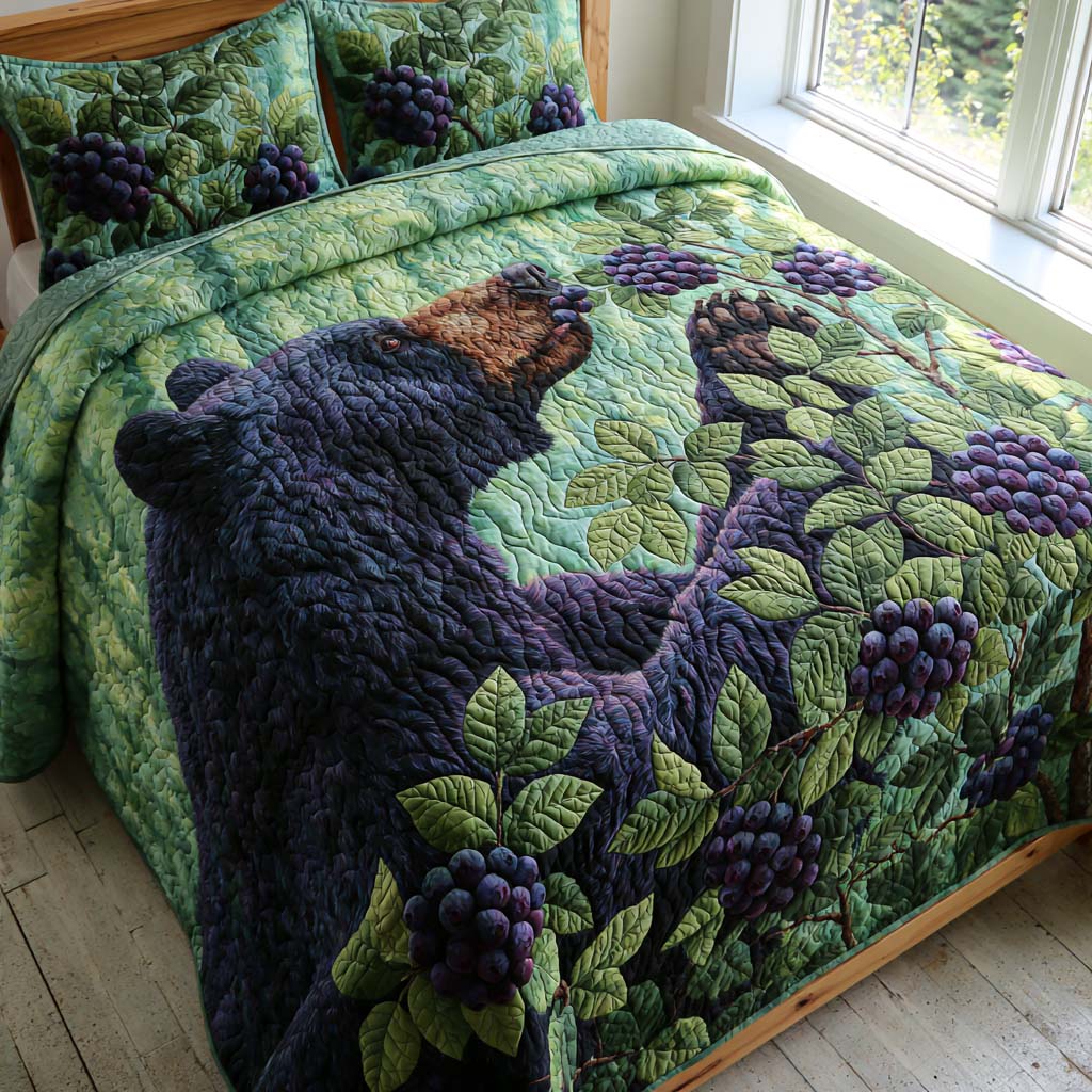 Bear Cozy Cabin Bamboo Quilt Bedding Set