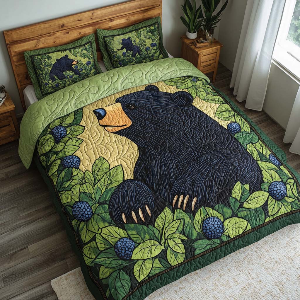 Bear Forest Magic Bamboo Quilt Bedding Set