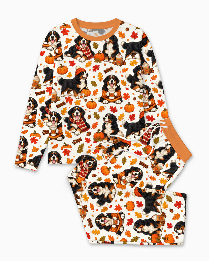 Bernese Mountain Dog Autumn Cozy Bamboo Men's Pajama Set