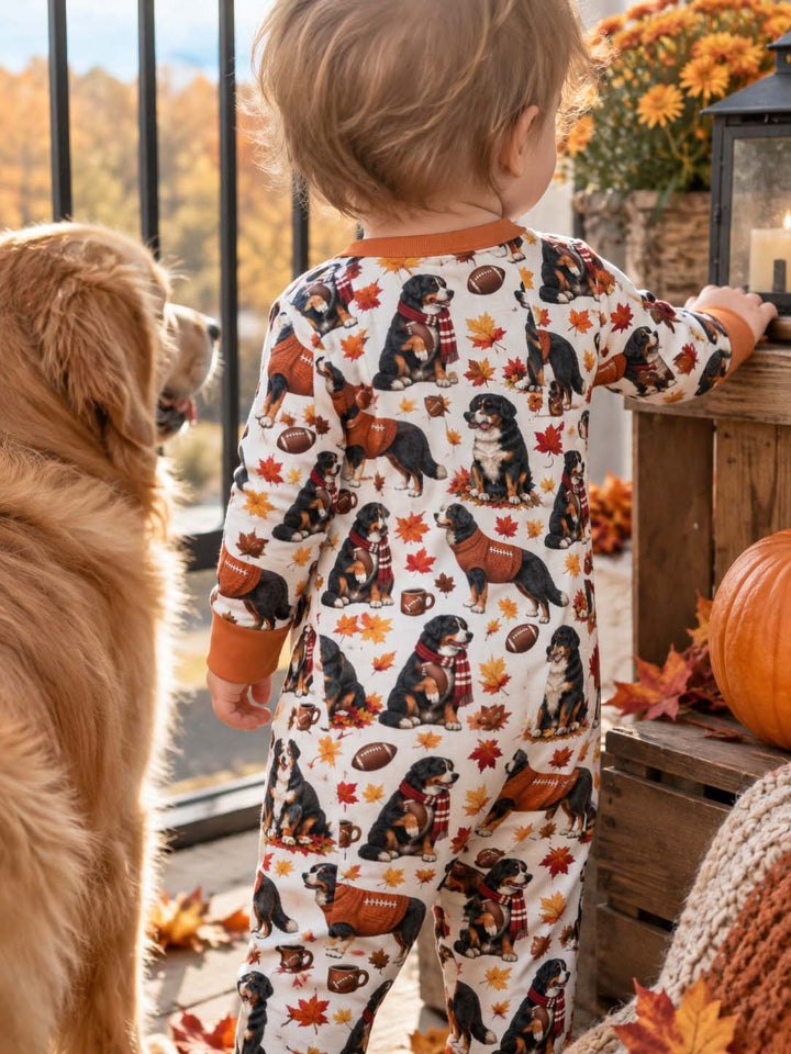 Bernese Mountain Dog Football Fall Bamboo Convertible Zippy